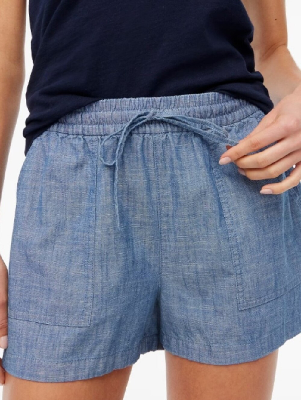 J. Crew Chambray Pull On Drawstring Shorts